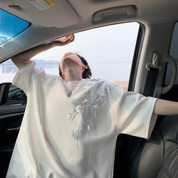 New Chinese Style T-Shirt Short Sleeve Men's Summer 2025 New Pure Cotton Heavyweight Casual Round Neck Bamboo T-Shirt