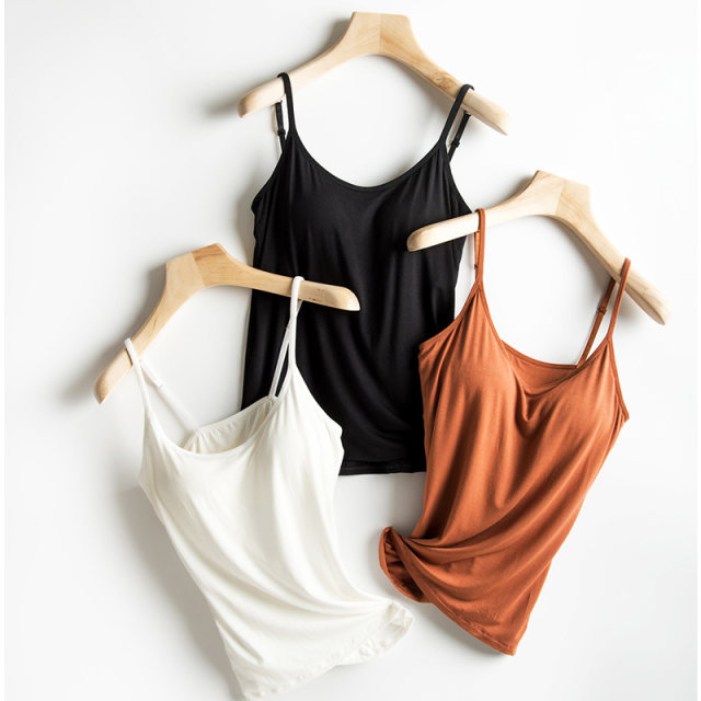 Bringing chest pad BRA short suspender vest all -in -one branch -shaped breasts female summer yoga bottoming shirt top summer