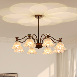 French-Style Vintage Living Room Chandelier, Mid-Century Style Main Light for the Hall, American-Style Creative Lily-Of-The-Valley Lamp for Dining Room and Bedroom, Whole House Lighting