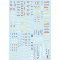 Model Fun Hiq Style (Hg/Mg) Universal Series/Warning/Alert. Fluorescent Water Stickers [Yellow White + Dark Gray]