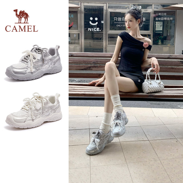 Camel women's shoes 2025 summer new silver retro genius shoes thick ...