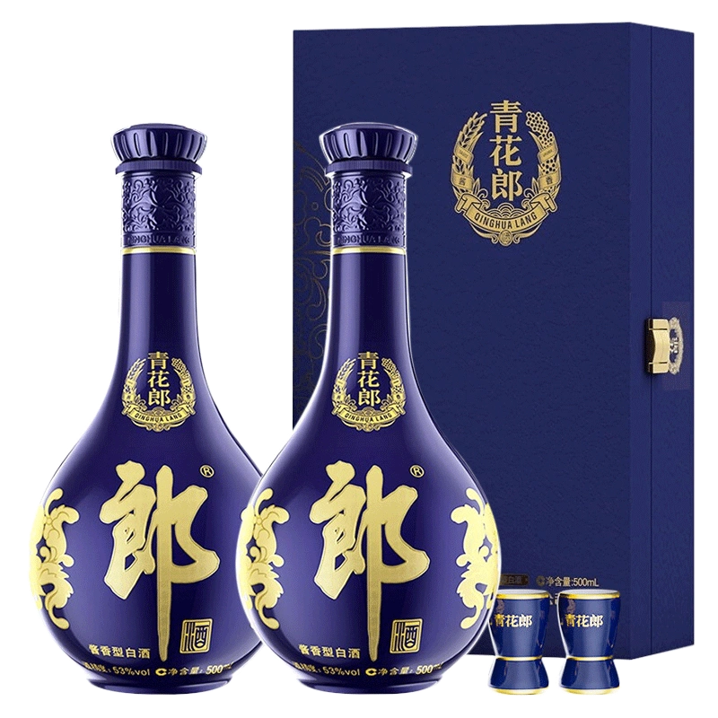 郎酒青花郎53度酱香型白酒高度500ml*1瓶礼盒装*2高档官方自营-Taobao