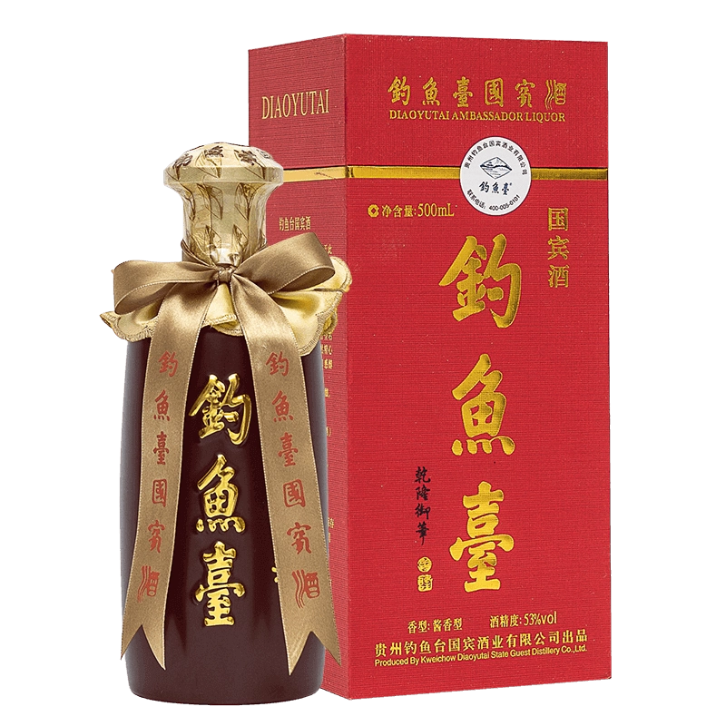 釣魚台　白酒 钓鱼台V陆酱香型白酒53度贵州遵义产500ml盒装2014年后生产