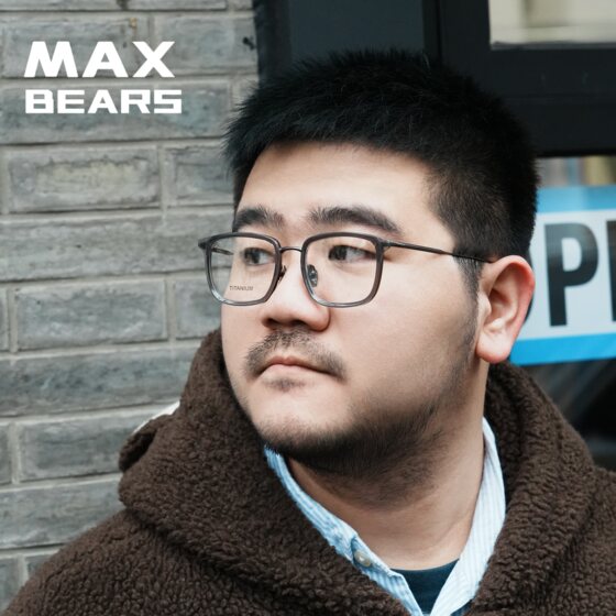 
145mm ultra-light pure titanium square frame glasses black small frame myopia can be matched with prescription eye frame glasses for men and women