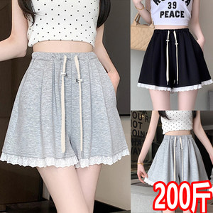 
Plus size maternity leggings summer lace splicing casual temperament versatile wide leg shorts slimming 200*0.5kg trendy