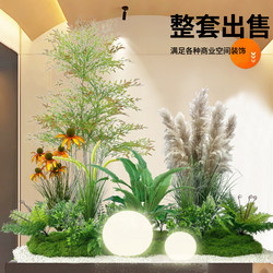 Simulated Green Plants for Landscaping, High-End Light Luxury Green Plants, Artificial Trees for Indoor Staircases, Shopping Mall Window Displays, and Bionic Tree Decorations