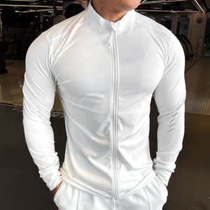 
Running men's sports long-sleeved outdoor cycling sun protection fitness quick-drying jacket casual stand collar training zipper top