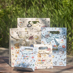 Birthday Gift Bag Cartoon Tote Bag Line Drawing Dog Gift Bag Packaging Bag Paper Bag Holiday Kindergarten Gift Bag