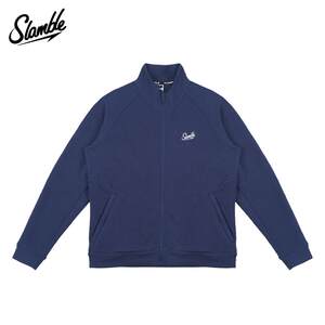 
SLAMBLE autumn and winter new sports and casual stand collar cardigan jacket for men and women loose versatile jacket top American style