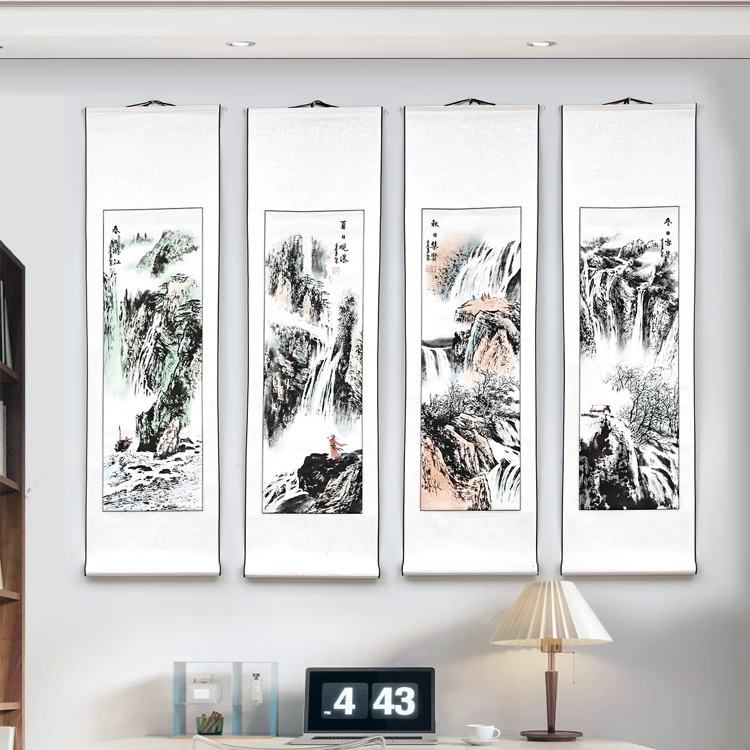 掛軸 日本画 山水画 中山雪邨 涼風望郷 (りょうふうぼうきょう) 尺三