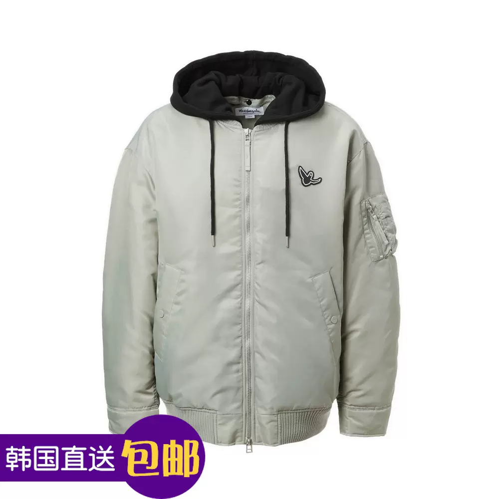 新面包韩国直邮潮牌MARK GONZALES灰色飞行员夹克MA-1夹棉外套-Taobao