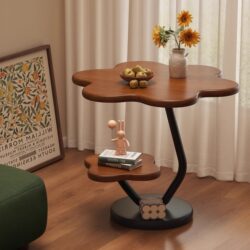 Movable Sofa Side Table, Small Coffee Table for Living Room, Trendy Home-Use Small Table, Small Apartment Bedroom Bedside Table, Balcony Shelf