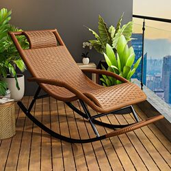 Rattan Rocking Chair, Recliner for Lunch Break, Sunbathing on the Balcony, Home Leisure Chair for Adults, Suitable for Sleeping, Special Leisure Chair for the Elderly