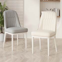 Nordic Dining Chair for Home Use, Cream Style Dining Table Chair, Modern Minimalist Living Room Backrest Chair, Light Luxury High-End Hotel Commercial Use