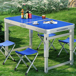Folding Table for Outdoor Night Market Stalls, Portable Folding Table, Simple Household Small Table, Folding Dining Table and Chairs