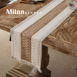 Retro fabric table runner dining table runner cloth coffee table TV cabinet