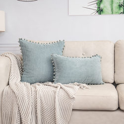 ins Scandinavian Accessible Luxury Style Simple Corduroy Pillow Living Room Sofa Back Cushion Bedroom Bedside Office Pillowcase