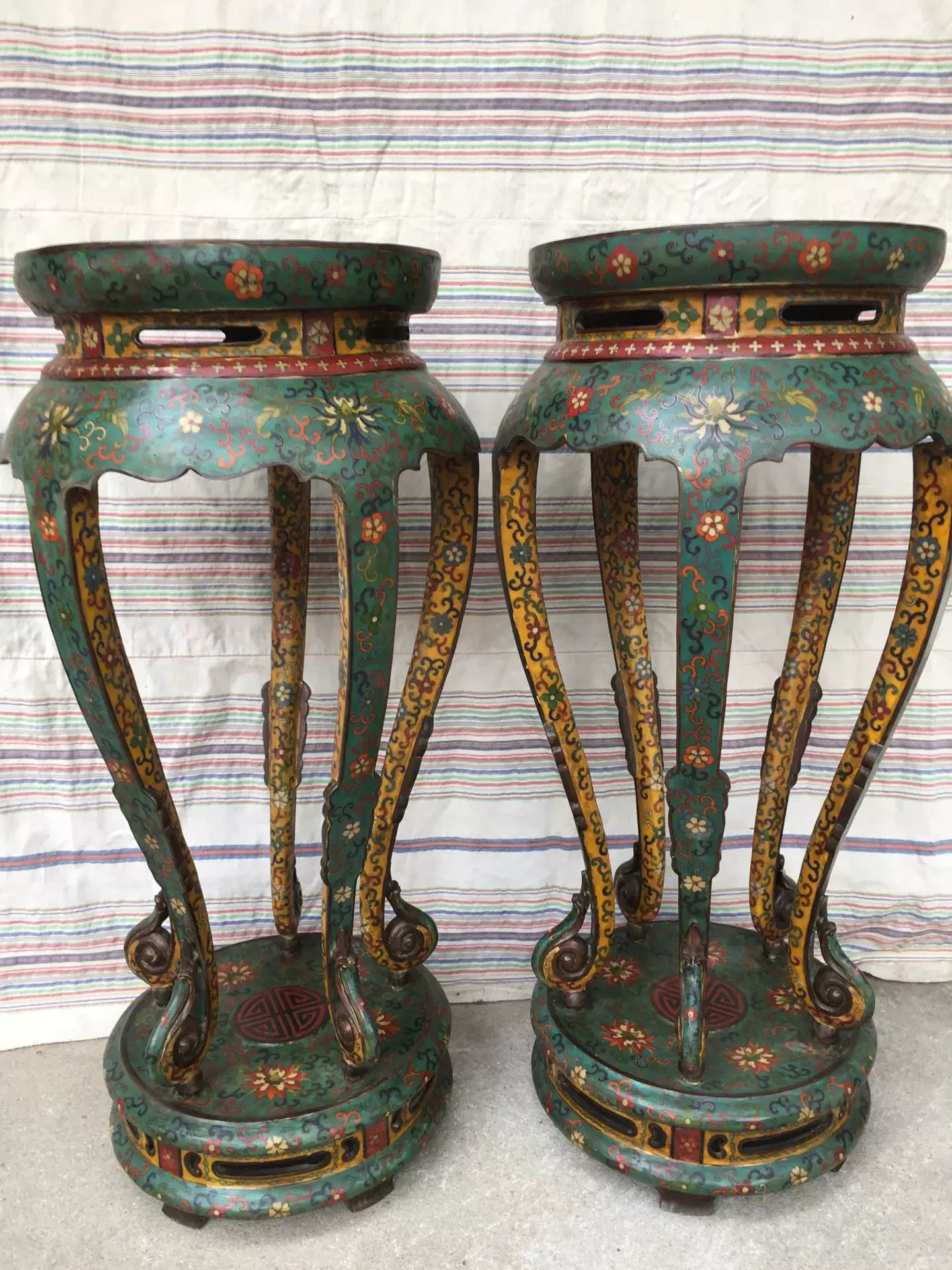 典藏*銅胎景泰藍*琺瑯彩*獅子香炉】香炉 香薰炉 置物 賞物 中国古玩