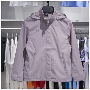 
Li Ning Women's Jacket 2024 Autumn and Winter Group Purchase Windproof Water Splash Hooded Casual Sports Trench Coat AFDUA18