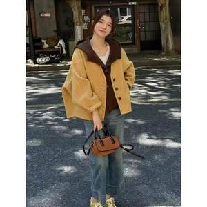 Double-sided wool coat for women 25 autumn and winter new style super good-looking Korean style vest hooded two-piece short woolen coat