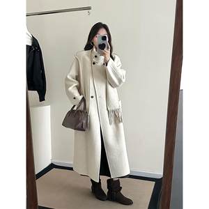 
Double-sided woolen 2025 autumn and winter new Korean style loose double-breasted mid-length woolen coat for women double-sided woolen coat