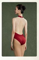 High-Neck Gymnastics Suit, Art Exam Ballet Practice Suit, Adult Women's Basic Training Body Shape Aerial Yoga Jumpsuit, Dance Suit