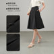 Yalida skirt commuter pleated a-line skirt for women 25 summer new large size midskirt casual black umbrella skirt