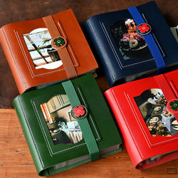 Loose-Leaf Genuine Leather Photo Album 56inch Handmade Baby Couple Photo Album Commemorative Photo Album Birthday Gift 34 Polaroids