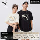 Pure cotton breathable loose short-sleeved T-shirt for men and women PUMA Puma new summer print casual top 680274