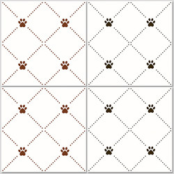 French-Style Cat Paw Pattern Tiles 400X400 Non-Slip Floor Tiles for Balcony Terrace Bathroom Kitchen Cream-Style Tiles