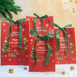 New Christmas Gift Bag, Red Christmas Eve Apple Bag, High-End Packaging Bag, ins Candy Tote Paper Bag