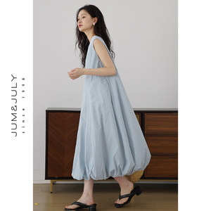 
Jiajuli Sleeveless Vest Dress Women's 2026 Summer New Design Lace-Up V-Neck Flower Skirt Long Skirt