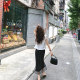 BIGYU double split mid -long long gauze skirt in summer new temperament high waist, thin waist thin, wild straight skirt
