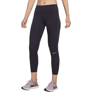 日本nike 女慢跑緊身褲拉鍊口袋反光細節黑DH6980-010, 她的時尚, 運動