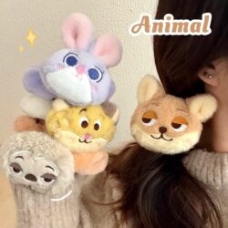 Cute Little Gift for the Spring Festival: Adorable Plush Pet Doll Hair Tie for Girls, Cartoon Plush Hair Rope, Winter Ponytail Hair Accessory for Bun Hairstyles