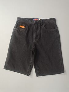 
American silhouette washed classic skateboard denim shorts men's summer loose retro trendy brand solid color casual pants