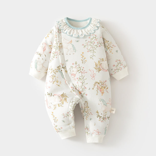 
Winter baby thickened clothes, autumn and winter quilted onesies, baby pure cotton thickened warm clothes, cotton clothes, cotton clothes