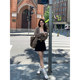 Adan versatile miu style skirt spring and autumn Korean style versatile high waist slim commuting black temperament A-line short skirt for women
