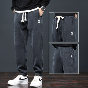 Clearance and pick up the bargain for men's foreign trade thin casual pants for men's spring and autumn loose corduroy sweatpants Harem pants
