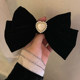 Pearl Love Bow Hair Clip ~ Black Clip High-end Retro French Style Top Clip Hair Accessory