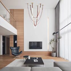 Designer Creative Simple Belt Lamp House Living Room Dining Room Model Room Highlight Lamp Duplex Loft Staircase Chandelier