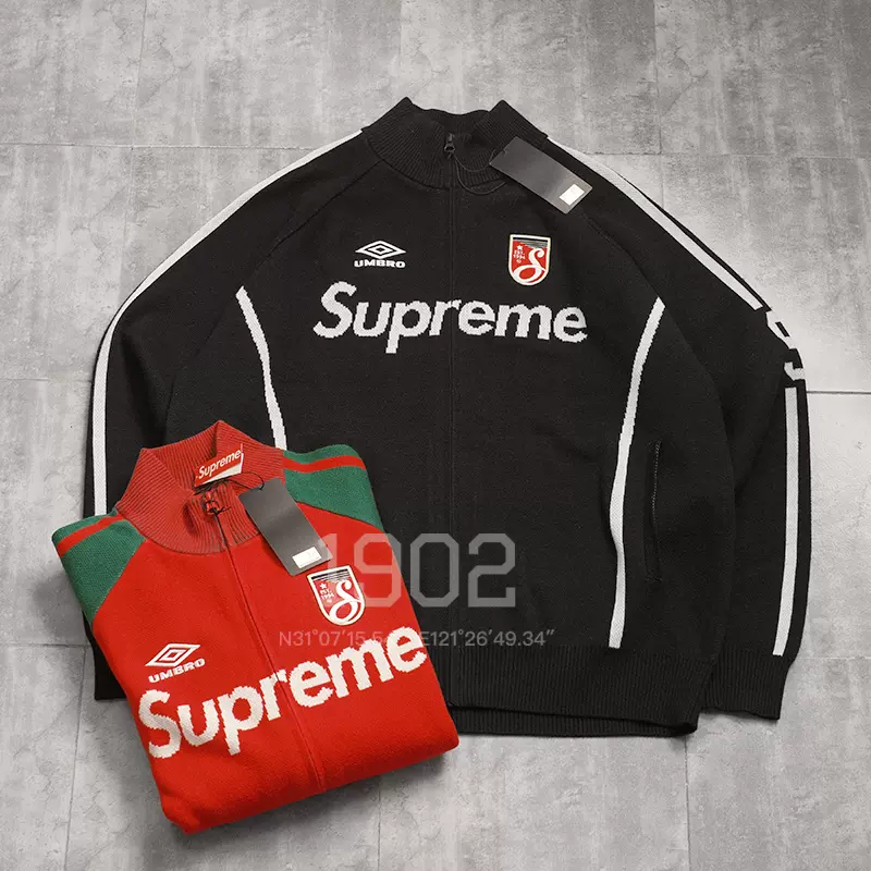 新品/25ss/Supreme Umbro Zip Up Sweater/M Supreme x Umbro】 Zip Up Sweater Red - 25SS (Supreme/ニット