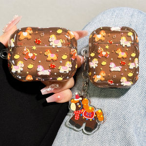 适用airpods4保护壳airpodspro3保护套pro2苹果蓝牙耳机套盒4四代透明卡通airpod硅胶ipod软壳pro3二三代马年