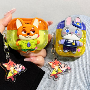 适用airpods4保护壳airpodspro3保护套pro2苹果蓝牙耳机套盒4四代透明airpod硅胶ipod软壳pro3三代疯狂动物城