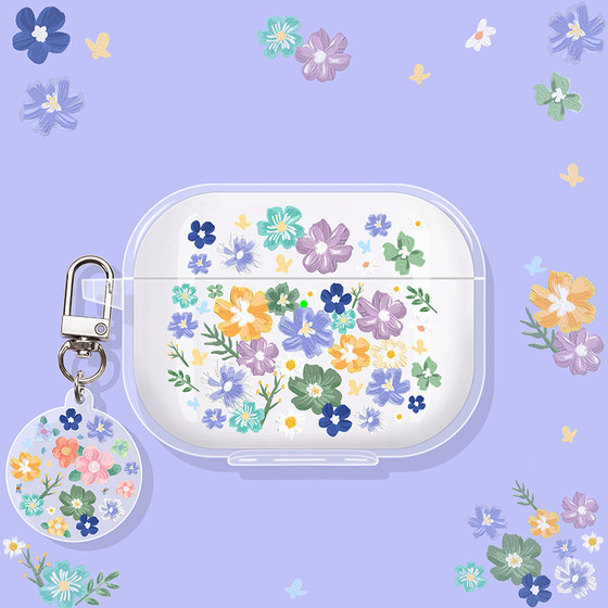 
Suitable for JBL Bluetooth headphone protective case JBL TUNE FLEX2 protective case WAVE BUDS 2nd generation headphone case BEAM2 box T280TWS X3 silicone headphone case transparent flower