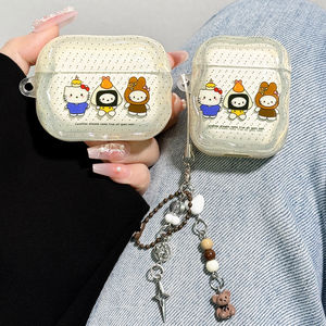 适用airpods4保护壳airpodspro3保护套pro2苹果蓝牙耳机套盒4四代airpod透明ipod软壳pro3三代硅胶hellokitty