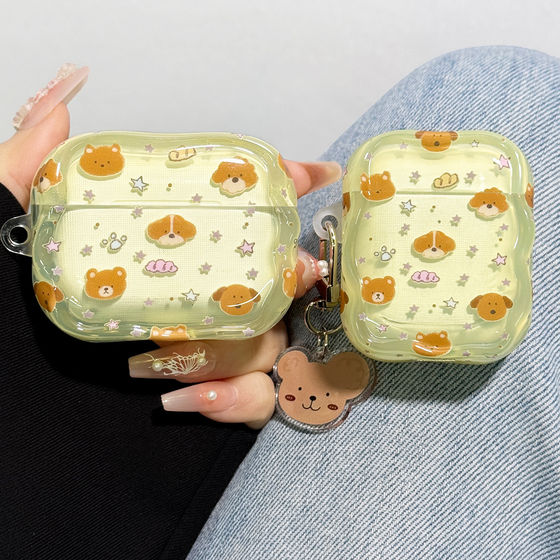 
Suitable for airpods4 protective case airpodspro3 protective case pro2 Apple Bluetooth headset case 4 fourth generation airpod silicone ipod soft shell pro3 second and third generation transparent cartoon cute