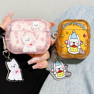 适用airpodspro3保护套airpods4保护壳pro2苹果蓝牙耳机套盒透明4四代小狗airpod硅胶ipod软壳pro3三代aipods