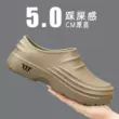 Nam Màu Đen Slip-on Mùa Hè 2024 Mới Của Đầu Bếp Giày Làm Việc Nhà Bếp Chống Thấm Nước Chống Trơn Trượt Bảo Hộ Lao Động Mũi giày Dép 