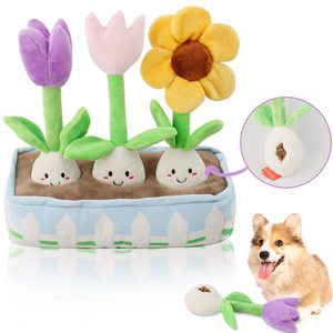 
Pet cat and dog voice plush pet toy birthday dog toys hidden flowers set BB crow paper teasing cat stick